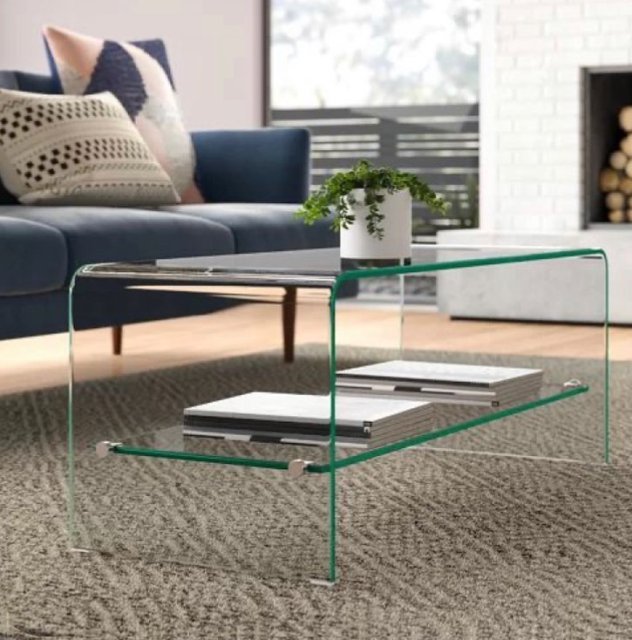 میز جلو مبلی طرح کیمیا با طبقه شیشه ای؛ تصویر ۳